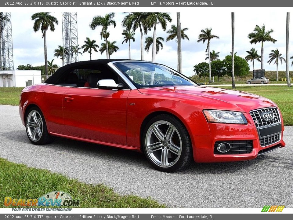 2012 Audi S5 3.0 TFSI quattro Cabriolet Brilliant Black / Black/Magma Red Photo #22