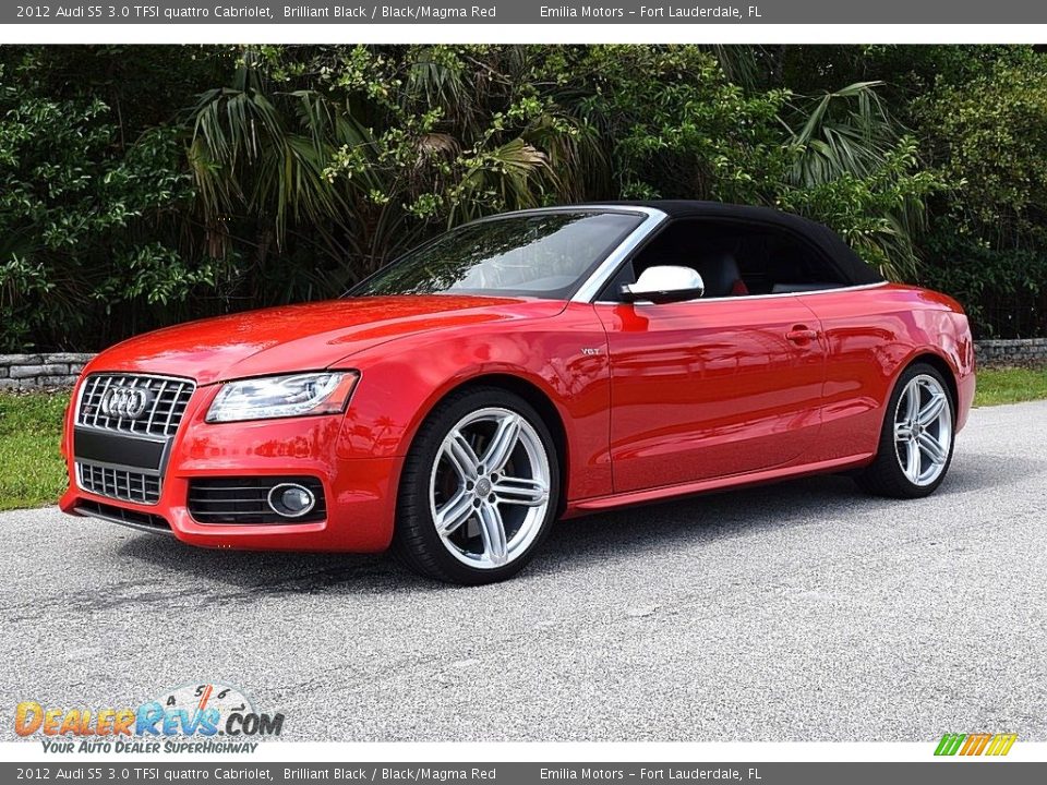 2012 Audi S5 3.0 TFSI quattro Cabriolet Brilliant Black / Black/Magma Red Photo #23