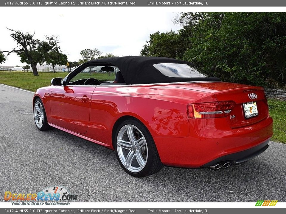 2012 Audi S5 3.0 TFSI quattro Cabriolet Brilliant Black / Black/Magma Red Photo #24