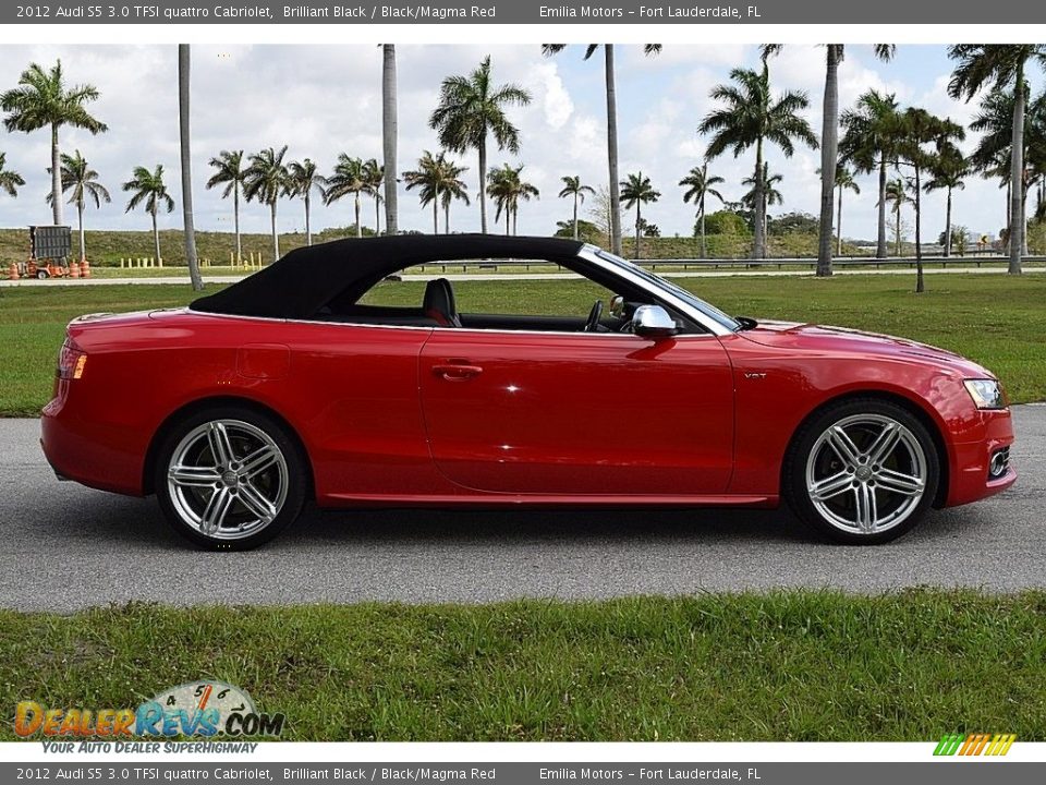 2012 Audi S5 3.0 TFSI quattro Cabriolet Brilliant Black / Black/Magma Red Photo #25