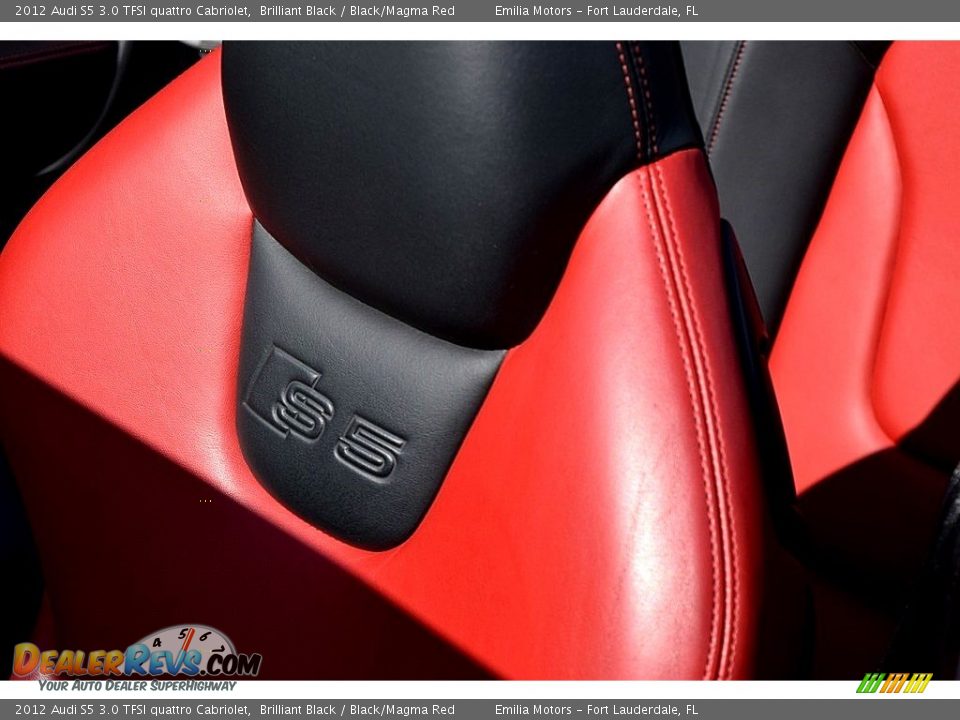 2012 Audi S5 3.0 TFSI quattro Cabriolet Brilliant Black / Black/Magma Red Photo #34