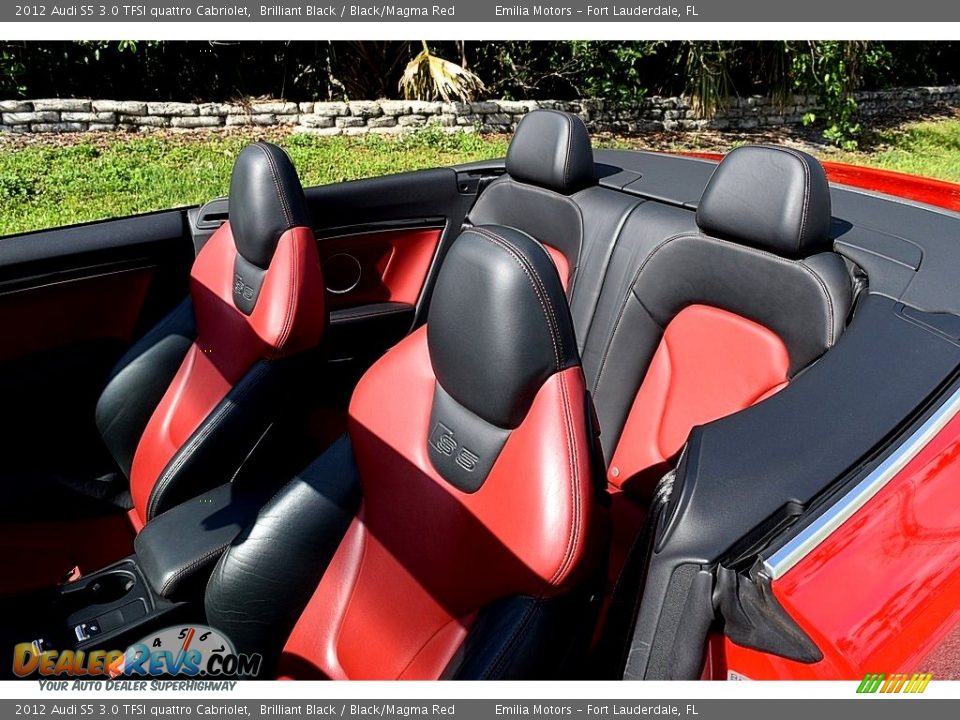 2012 Audi S5 3.0 TFSI quattro Cabriolet Brilliant Black / Black/Magma Red Photo #35