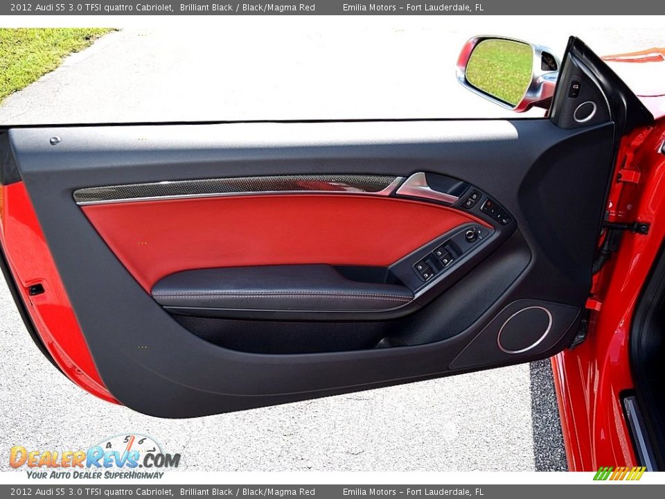 2012 Audi S5 3.0 TFSI quattro Cabriolet Brilliant Black / Black/Magma Red Photo #36