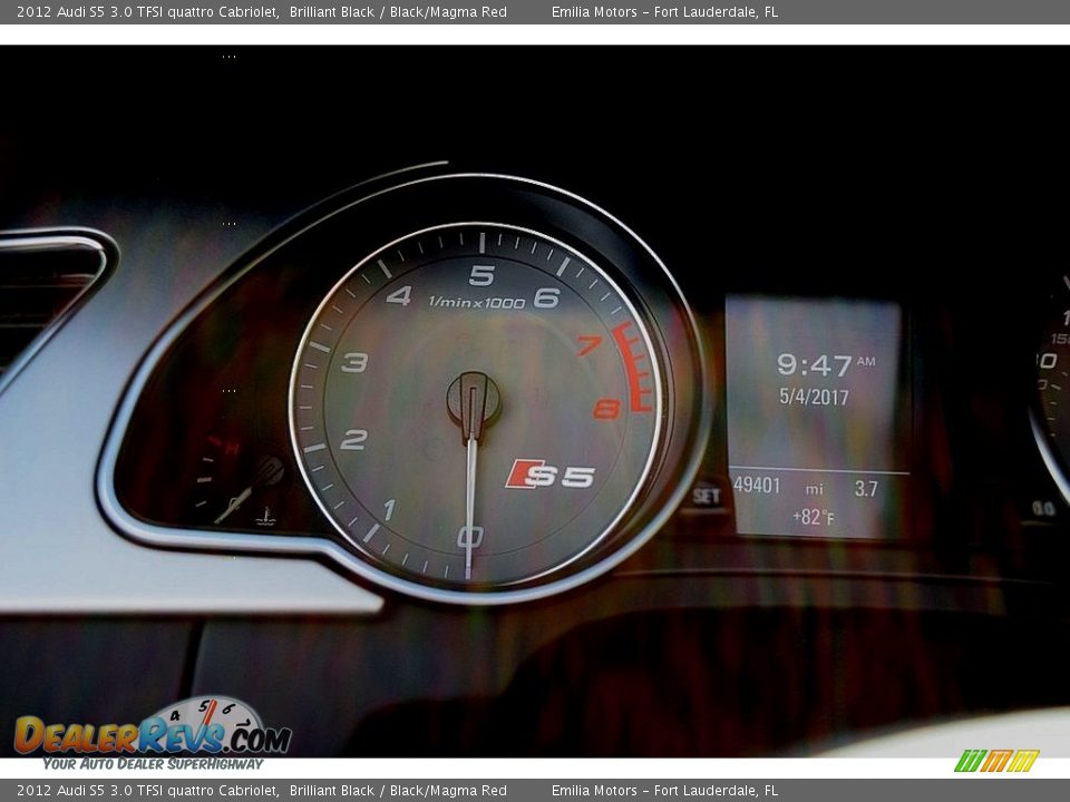 2012 Audi S5 3.0 TFSI quattro Cabriolet Brilliant Black / Black/Magma Red Photo #37