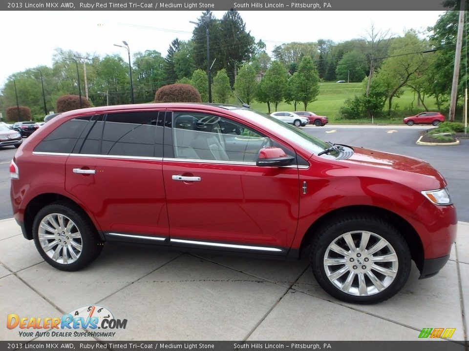 2013 Lincoln MKX AWD Ruby Red Tinted Tri-Coat / Medium Light Stone Photo #7