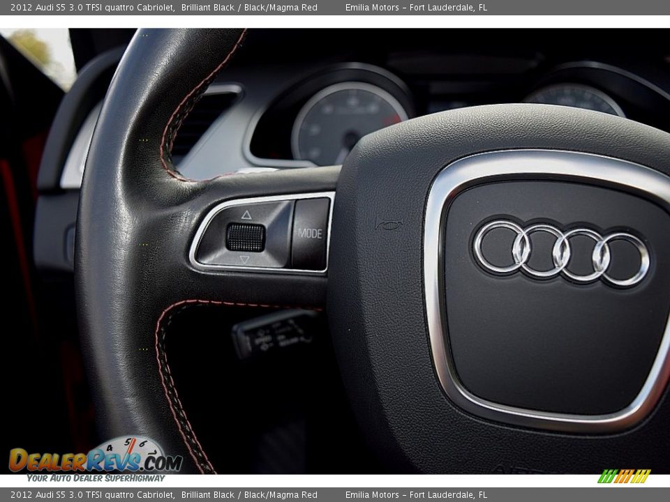 2012 Audi S5 3.0 TFSI quattro Cabriolet Brilliant Black / Black/Magma Red Photo #44