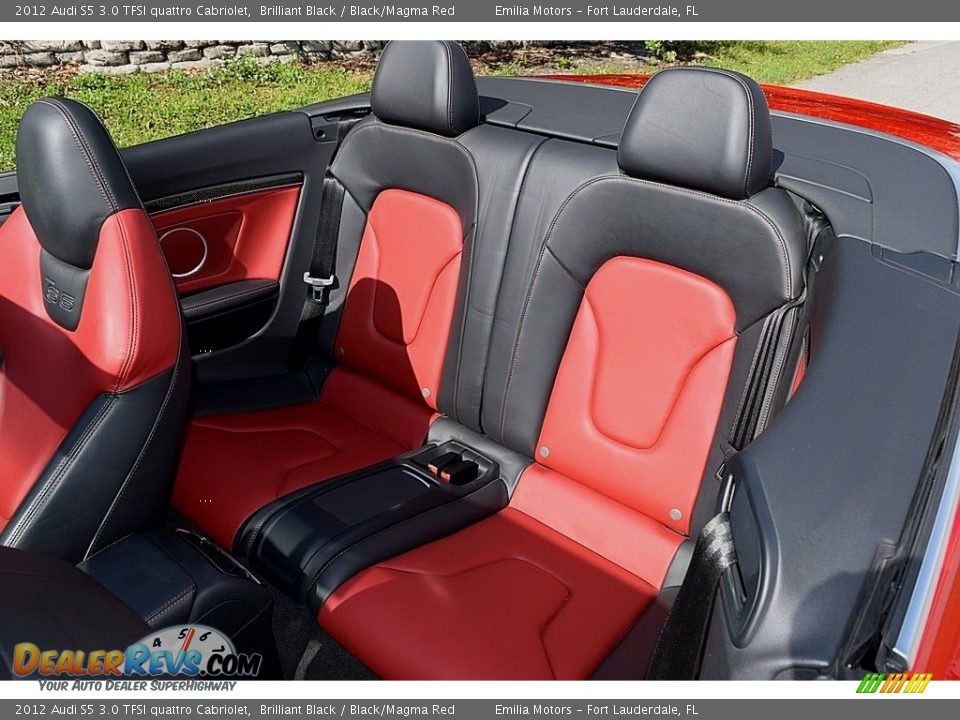 2012 Audi S5 3.0 TFSI quattro Cabriolet Brilliant Black / Black/Magma Red Photo #53