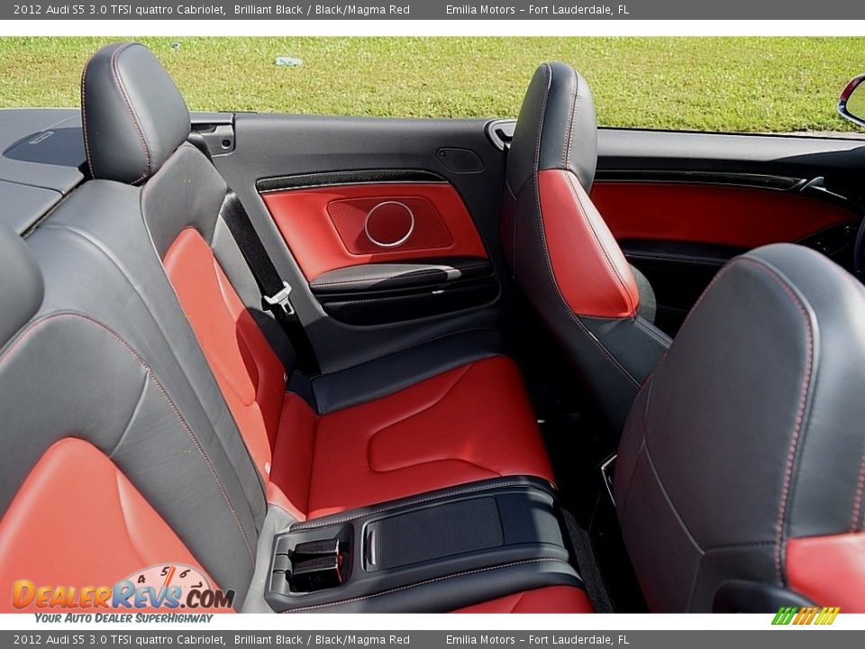 2012 Audi S5 3.0 TFSI quattro Cabriolet Brilliant Black / Black/Magma Red Photo #64