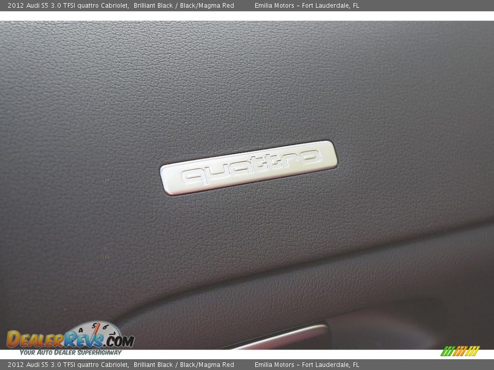 2012 Audi S5 3.0 TFSI quattro Cabriolet Brilliant Black / Black/Magma Red Photo #66