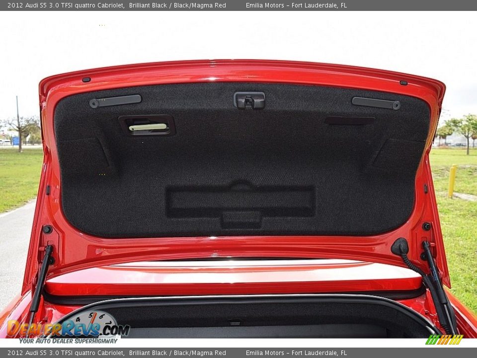 2012 Audi S5 3.0 TFSI quattro Cabriolet Brilliant Black / Black/Magma Red Photo #68