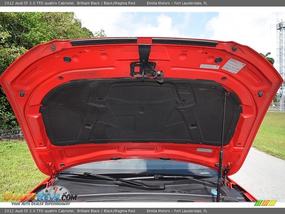 2012 Audi S5 3.0 TFSI quattro Cabriolet Brilliant Black / Black/Magma Red Photo #72