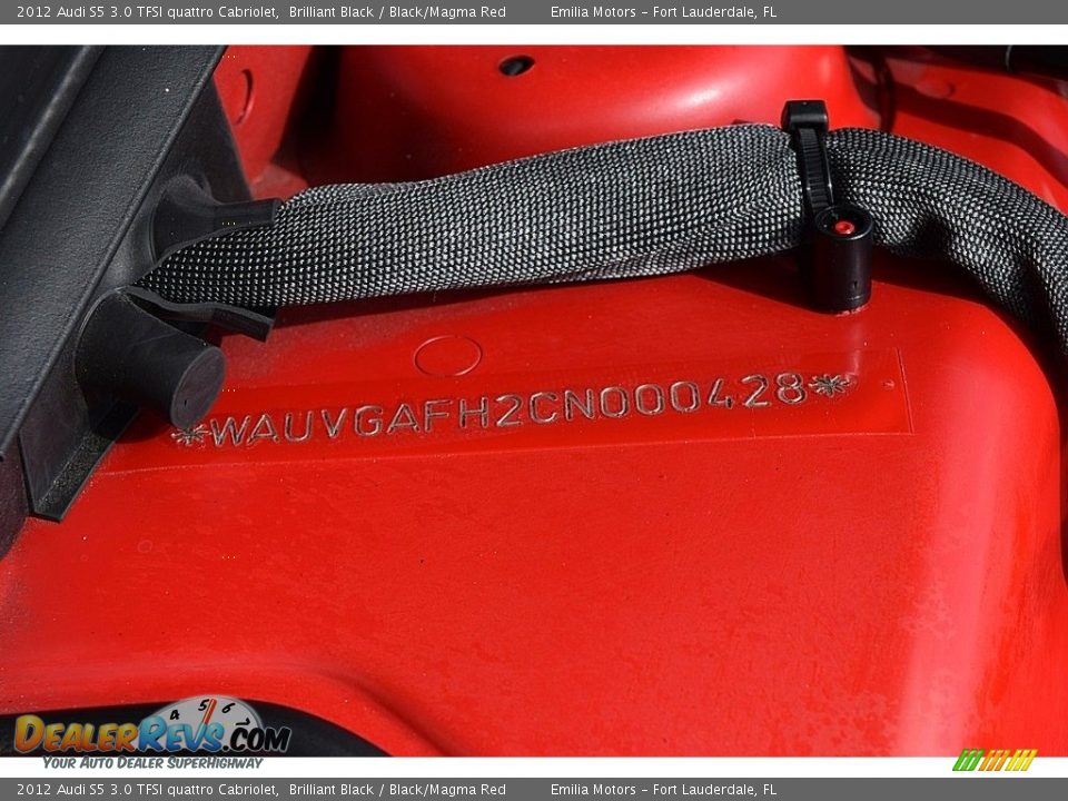 2012 Audi S5 3.0 TFSI quattro Cabriolet Brilliant Black / Black/Magma Red Photo #74