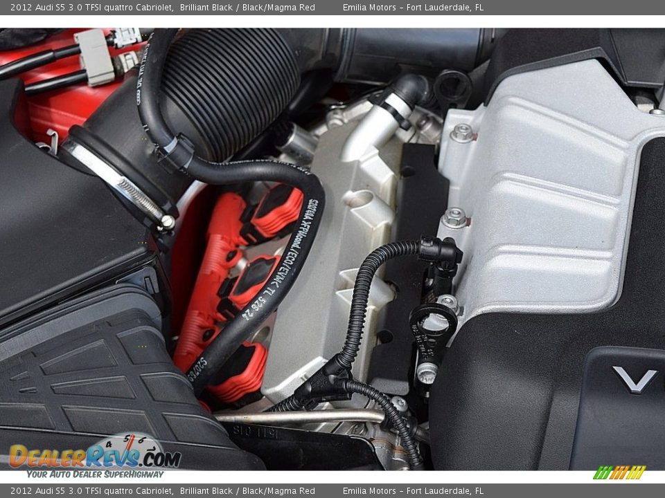 2012 Audi S5 3.0 TFSI quattro Cabriolet Brilliant Black / Black/Magma Red Photo #75