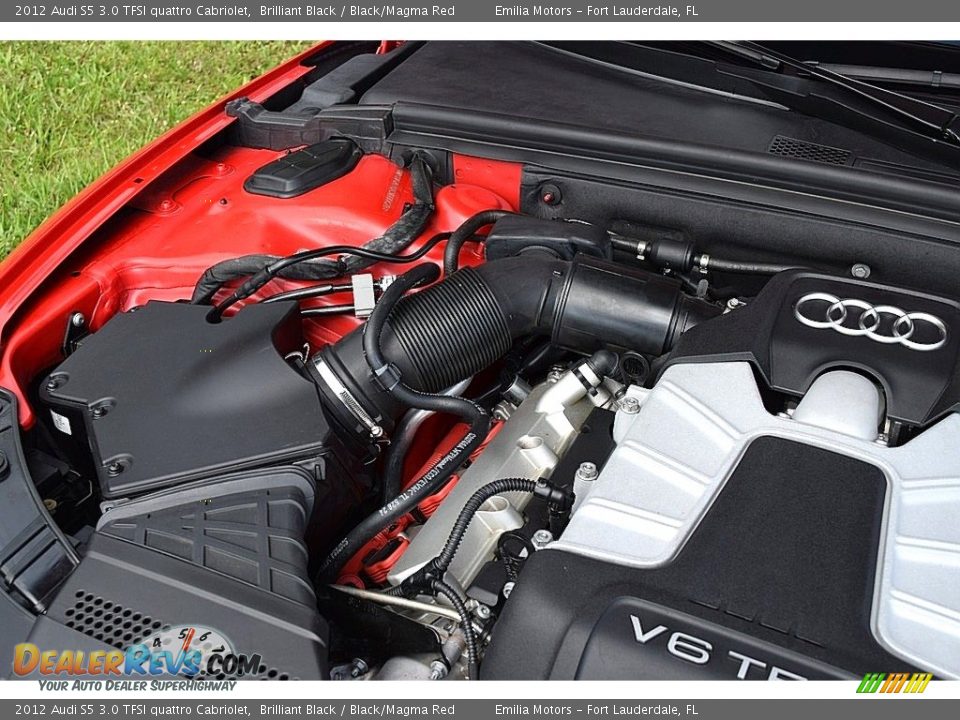 2012 Audi S5 3.0 TFSI quattro Cabriolet Brilliant Black / Black/Magma Red Photo #77