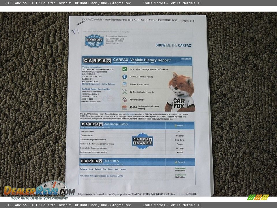 2012 Audi S5 3.0 TFSI quattro Cabriolet Brilliant Black / Black/Magma Red Photo #78