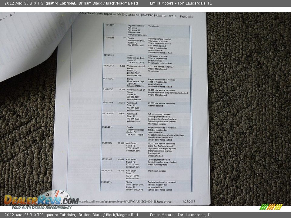 2012 Audi S5 3.0 TFSI quattro Cabriolet Brilliant Black / Black/Magma Red Photo #80