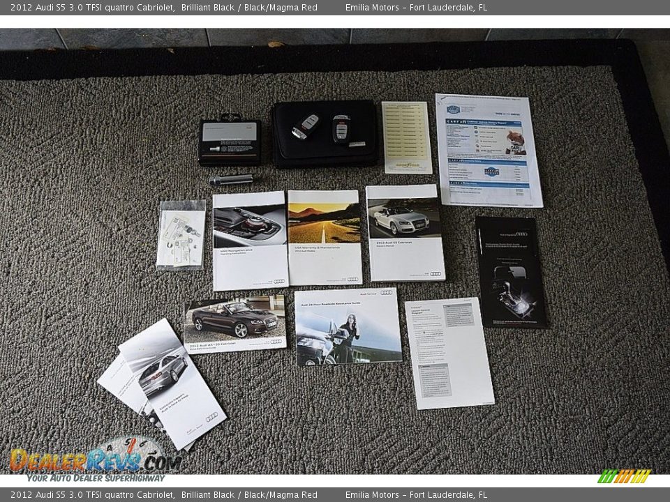 2012 Audi S5 3.0 TFSI quattro Cabriolet Brilliant Black / Black/Magma Red Photo #82