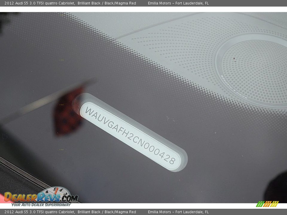 2012 Audi S5 3.0 TFSI quattro Cabriolet Brilliant Black / Black/Magma Red Photo #83