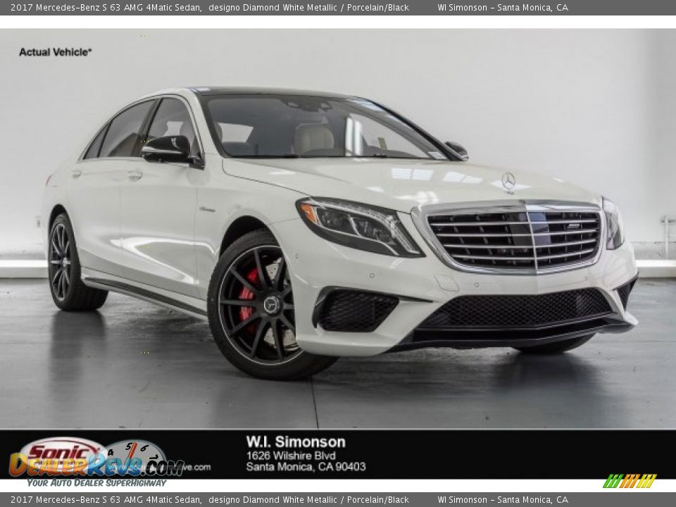 2017 Mercedes-Benz S 63 AMG 4Matic Sedan designo Diamond White Metallic / Porcelain/Black Photo #1
