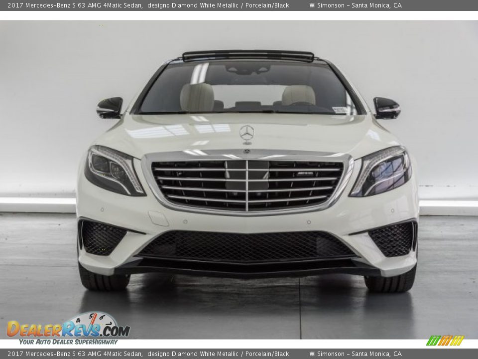 2017 Mercedes-Benz S 63 AMG 4Matic Sedan designo Diamond White Metallic / Porcelain/Black Photo #2