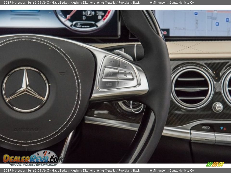 2017 Mercedes-Benz S 63 AMG 4Matic Sedan designo Diamond White Metallic / Porcelain/Black Photo #18