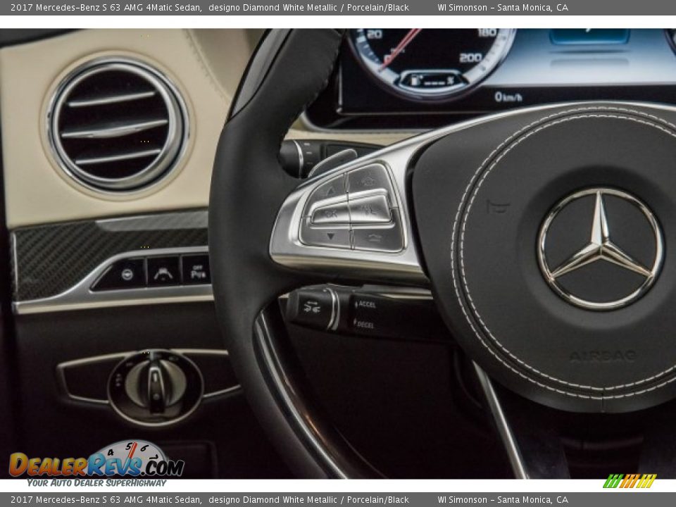 2017 Mercedes-Benz S 63 AMG 4Matic Sedan designo Diamond White Metallic / Porcelain/Black Photo #19