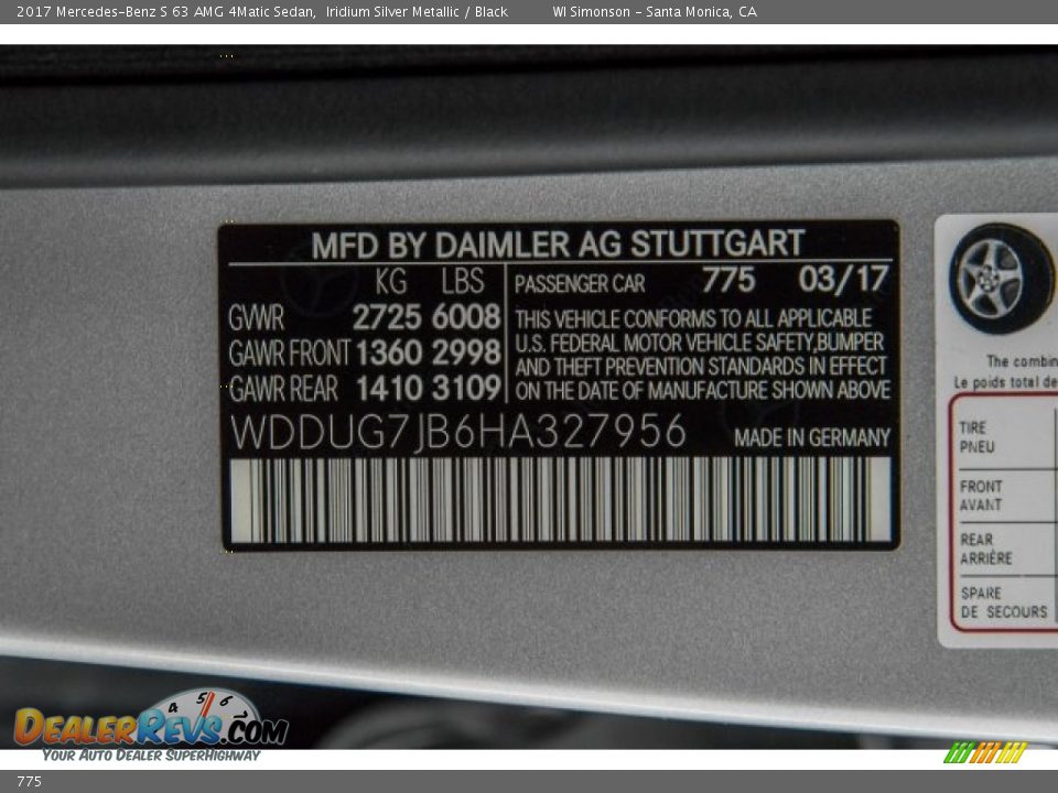 Mercedes-Benz Color Code 775 Iridium Silver Metallic