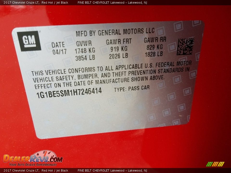 2017 Chevrolet Cruze LT Red Hot / Jet Black Photo #9