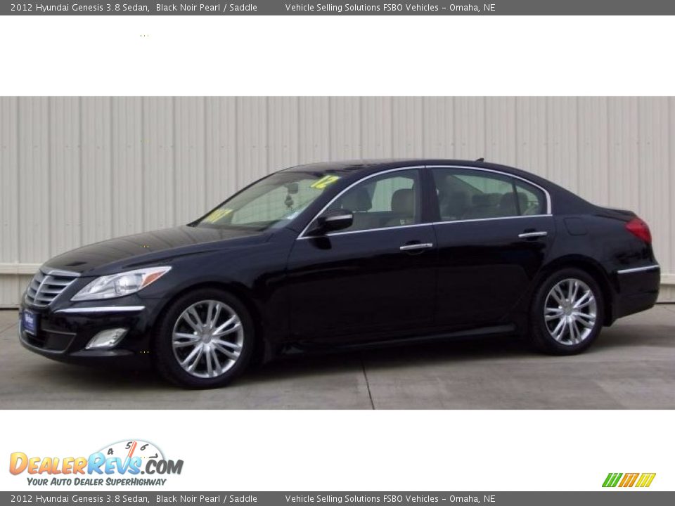 2012 Hyundai Genesis 3.8 Sedan Black Noir Pearl / Saddle Photo #1