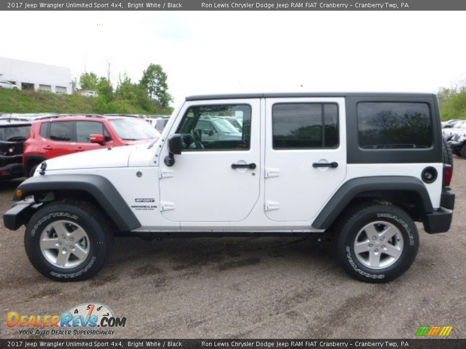 2017 Jeep Wrangler Unlimited Sport 4x4 Bright White / Black Photo #2