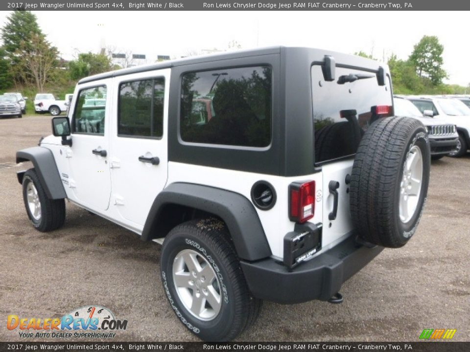 2017 Jeep Wrangler Unlimited Sport 4x4 Bright White / Black Photo #3