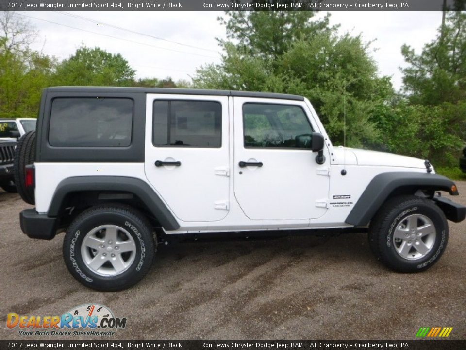 2017 Jeep Wrangler Unlimited Sport 4x4 Bright White / Black Photo #6