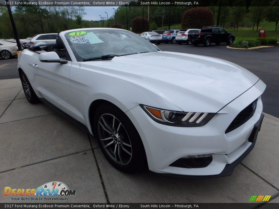 2017 Ford Mustang EcoBoost Premium Convertible Oxford White / Ebony Photo #7