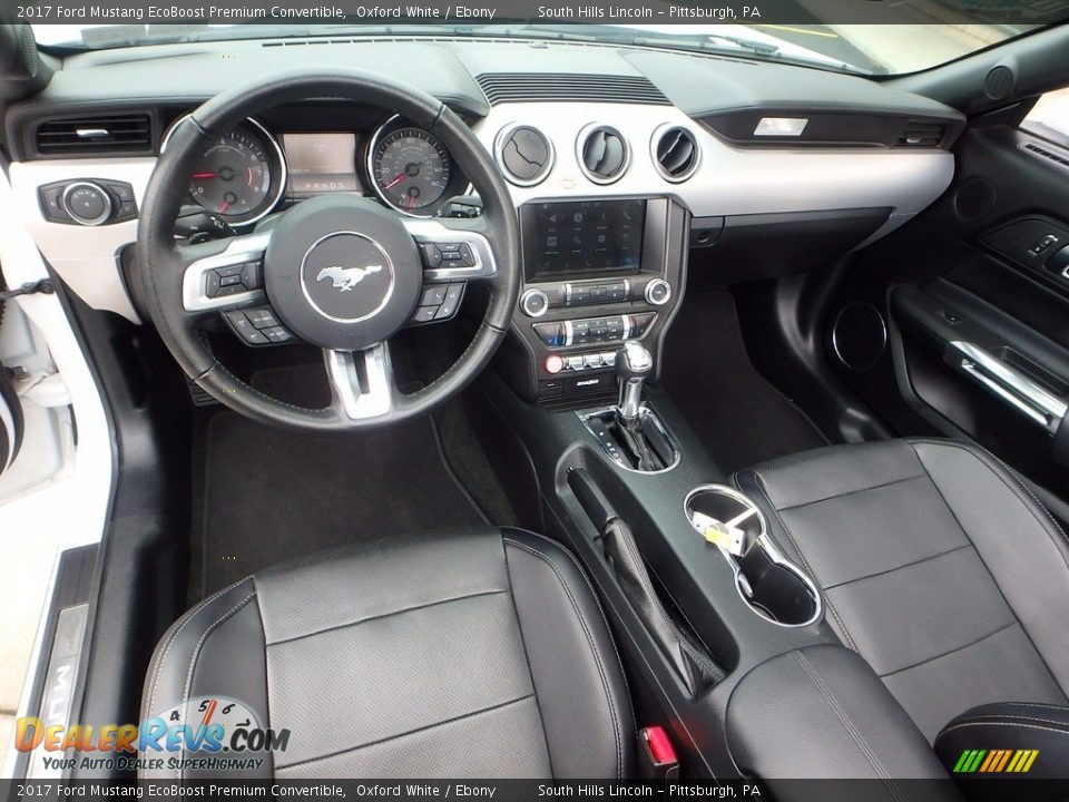 Ebony Interior - 2017 Ford Mustang EcoBoost Premium Convertible Photo #18