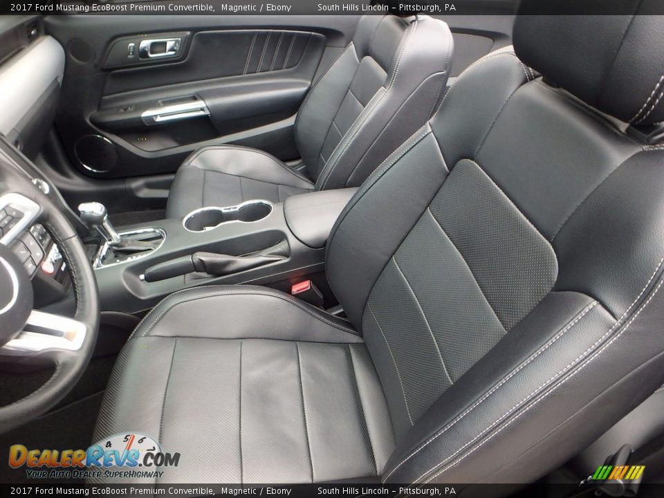 Front Seat of 2017 Ford Mustang EcoBoost Premium Convertible Photo #16