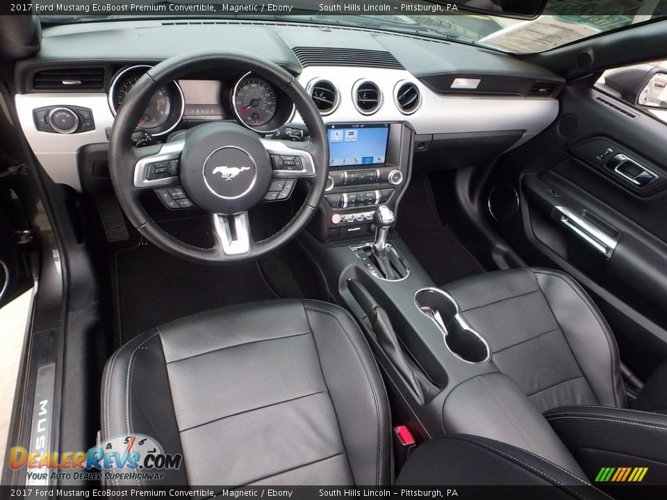 Ebony Interior - 2017 Ford Mustang EcoBoost Premium Convertible Photo #18
