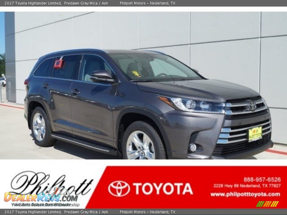 2017 Toyota Highlander Limited Predawn Gray Mica / Ash Photo #1