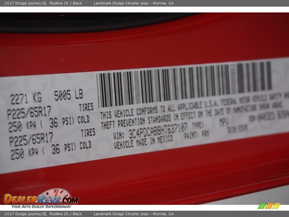 2017 Dodge Journey SE Redline 2K / Black Photo #9