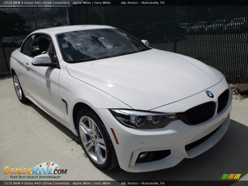 2018 BMW 4 Series 440i xDrive Convertible Alpine White / Ivory White Photo #5