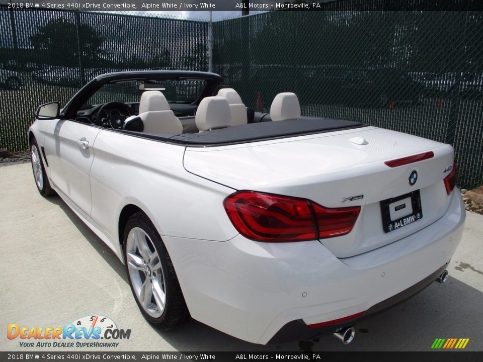 2018 BMW 4 Series 440i xDrive Convertible Alpine White / Ivory White Photo #10