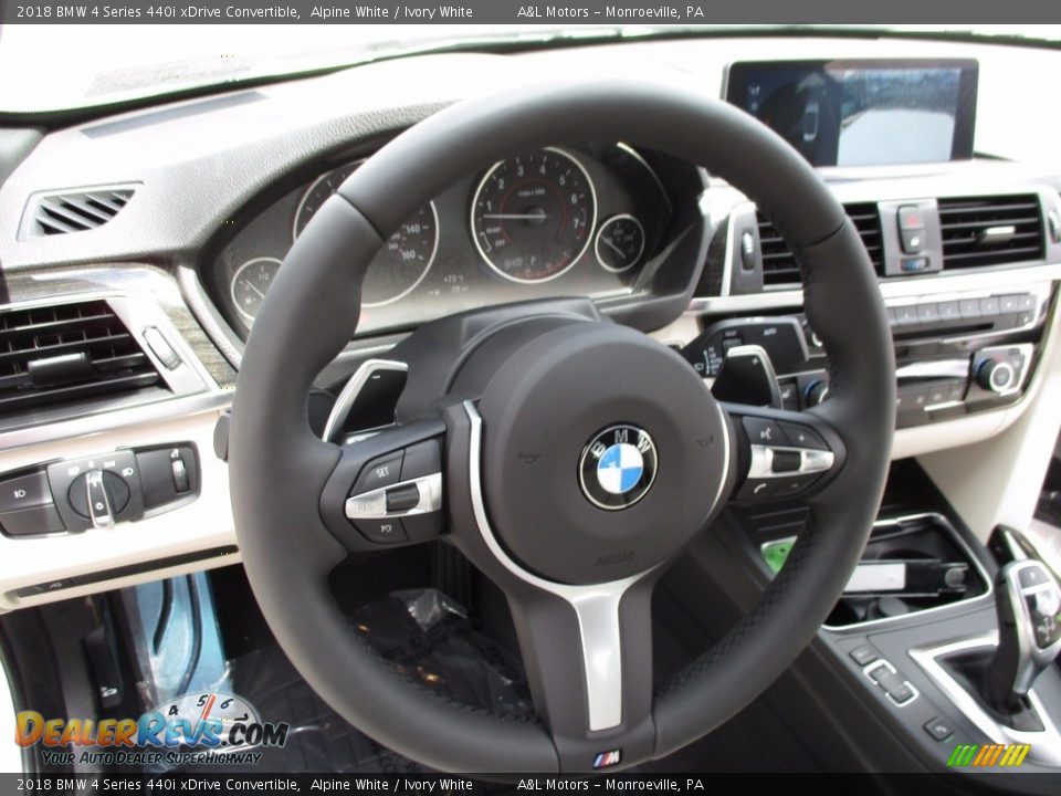 2018 BMW 4 Series 440i xDrive Convertible Alpine White / Ivory White Photo #16