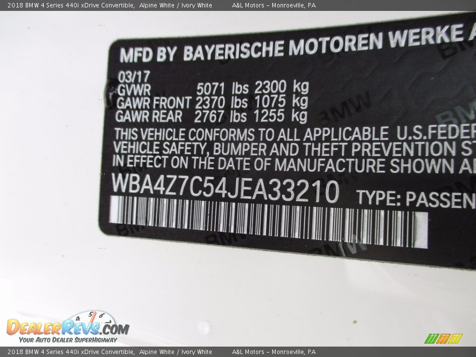 2018 BMW 4 Series 440i xDrive Convertible Alpine White / Ivory White Photo #19