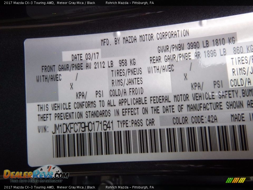 2017 Mazda CX-3 Touring AWD Meteor Gray Mica / Black Photo #10