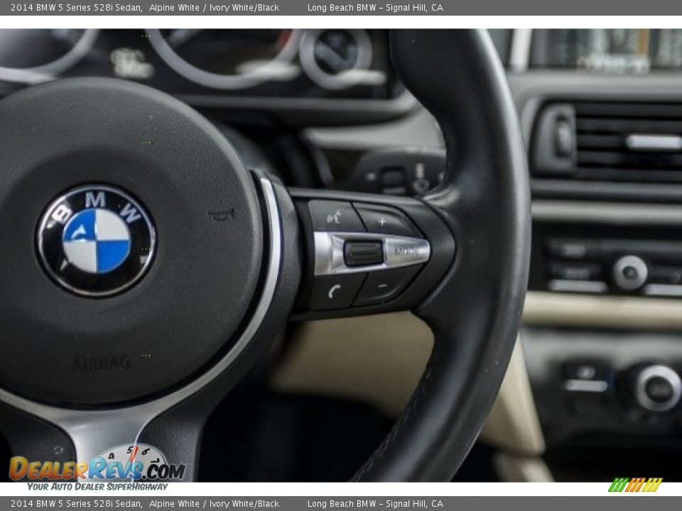 2014 BMW 5 Series 528i Sedan Alpine White / Ivory White/Black Photo #14