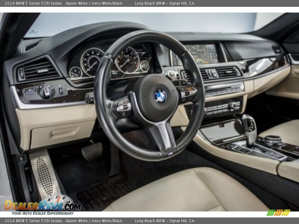 2014 BMW 5 Series 528i Sedan Alpine White / Ivory White/Black Photo #15
