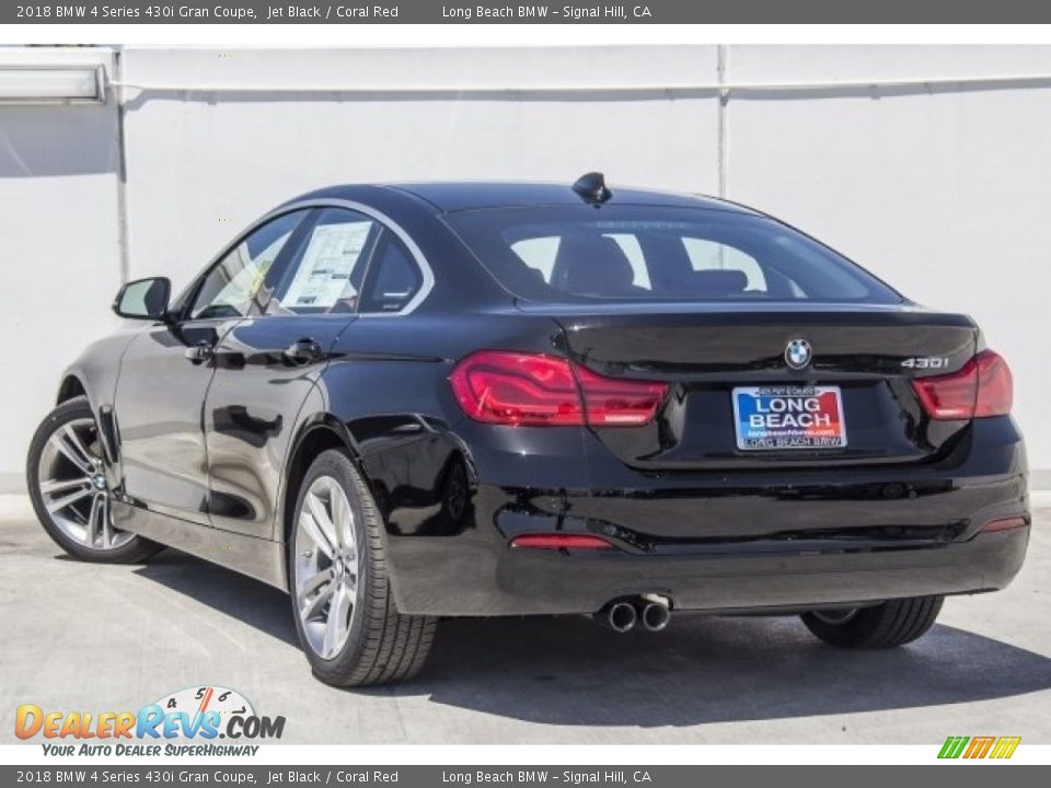 2018 BMW 4 Series 430i Gran Coupe Jet Black / Coral Red Photo #3