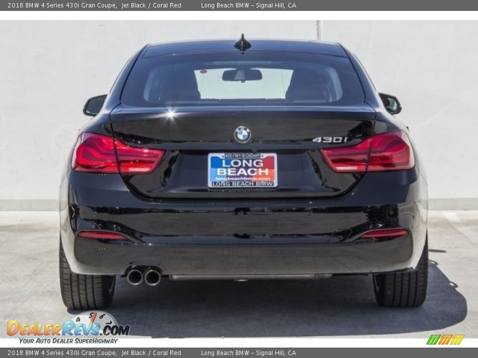 2018 BMW 4 Series 430i Gran Coupe Jet Black / Coral Red Photo #4