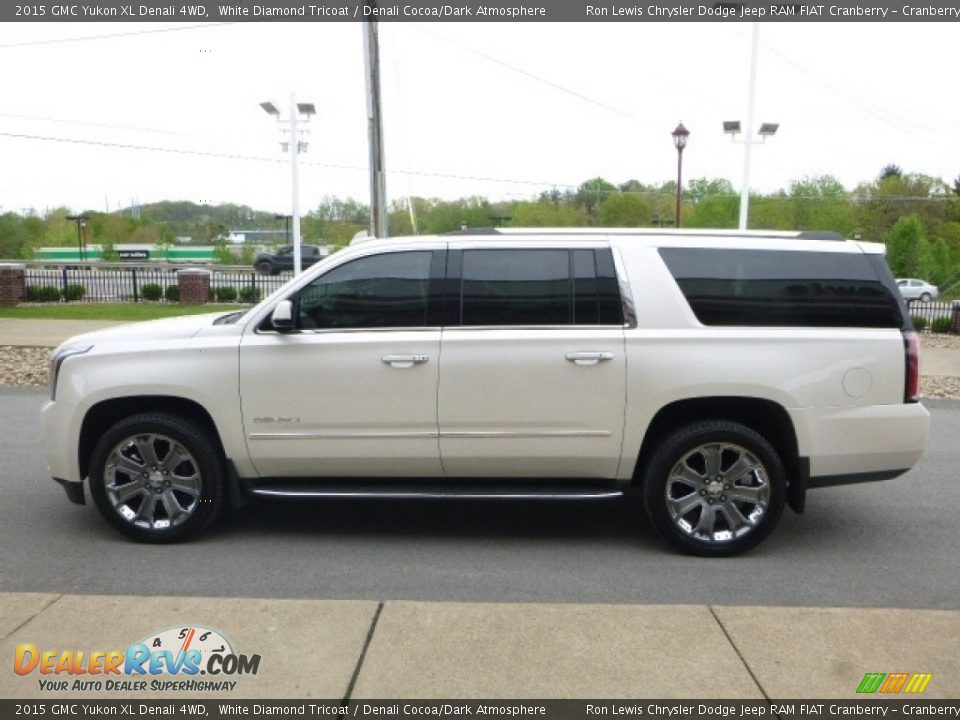 2015 GMC Yukon XL Denali 4WD White Diamond Tricoat / Denali Cocoa/Dark Atmosphere Photo #7