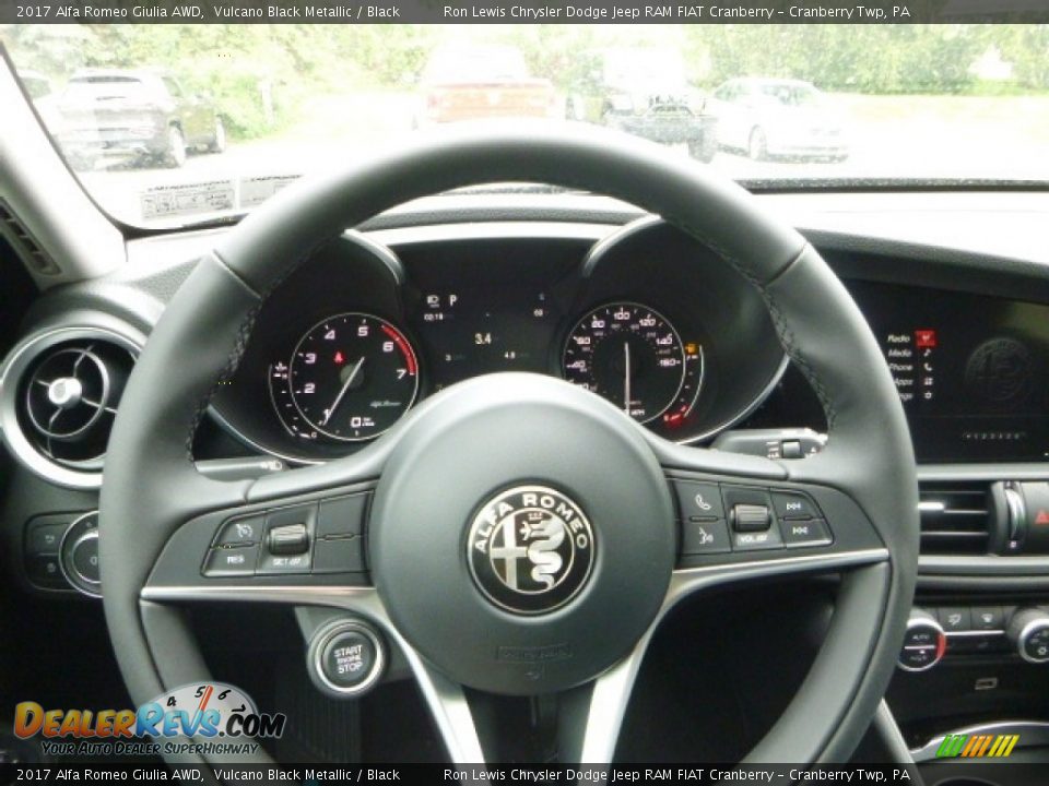 2017 Alfa Romeo Giulia AWD Vulcano Black Metallic / Black Photo #34