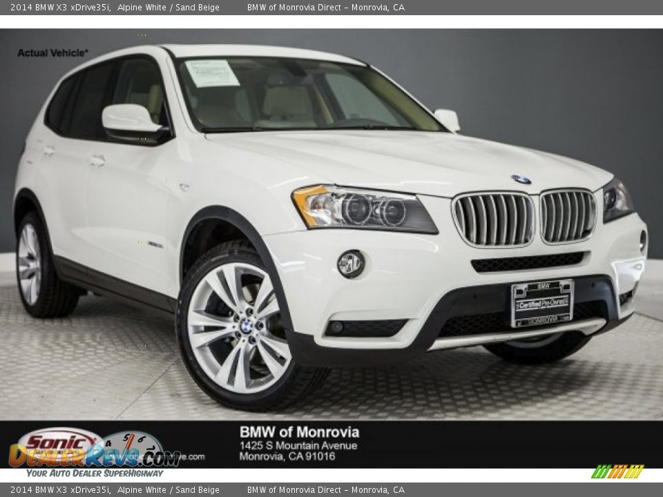 2014 BMW X3 xDrive35i Alpine White / Sand Beige Photo #1